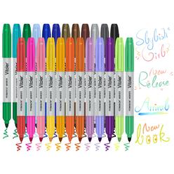 Vitoler Colored Permanent Markers,24 Assorted Colors Permanent Marker Pens Fine Point Markers for Marking Coloring Doodling Writ