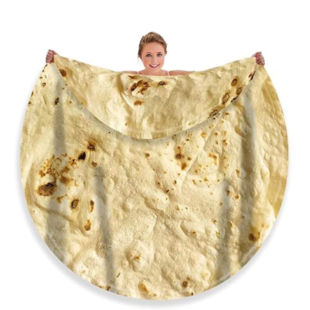 moonysweet Tortilla Blanket for Adult and Kids Double Sided Novelty Food Blanket Adult Size Funny Realistic Throw Blanket Fuzzy 