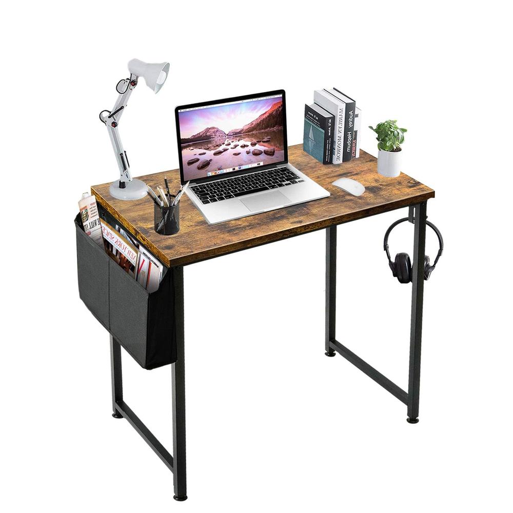 Lufeiya Small Computer Desk Study Table for Small Spaces Home Office 31 Inch Rustic Student Laptop PC Writing Desks with Storage