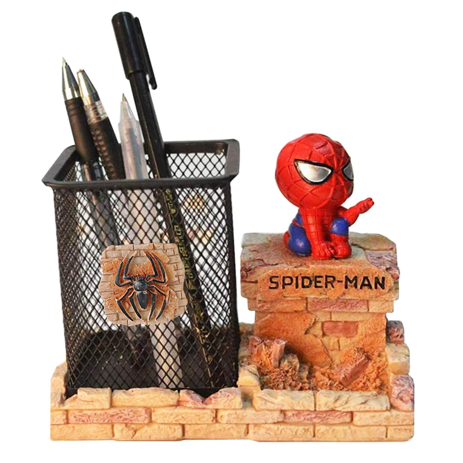 BREIS Spiderman Pen Holder, Creative Novelty Office Desk Decorations Man boy Girls Gadgets Stationery Storage Box Unique Gifts f
