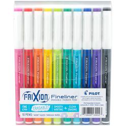 Pilot Automotive Pilot, FriXion Fineliner Erasable Marker Pens, Fine Point 5 mm, Pack of 10, Assorted colors