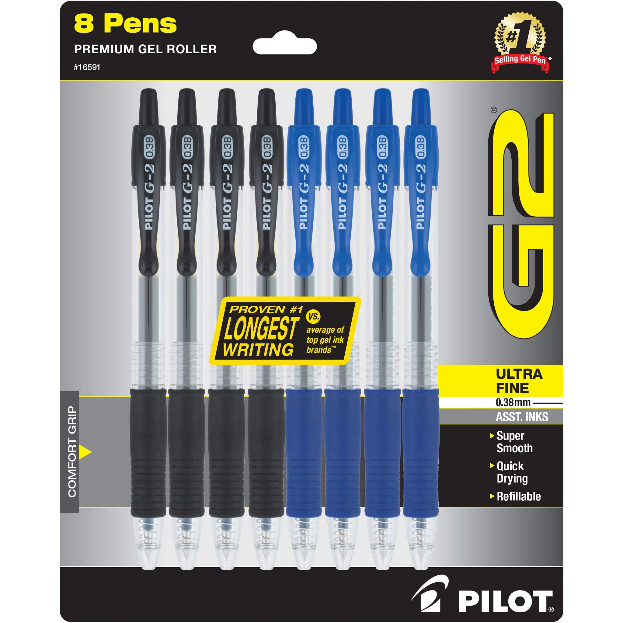 Pilot G2 Gel Pen Fine Assorted - 4 Count