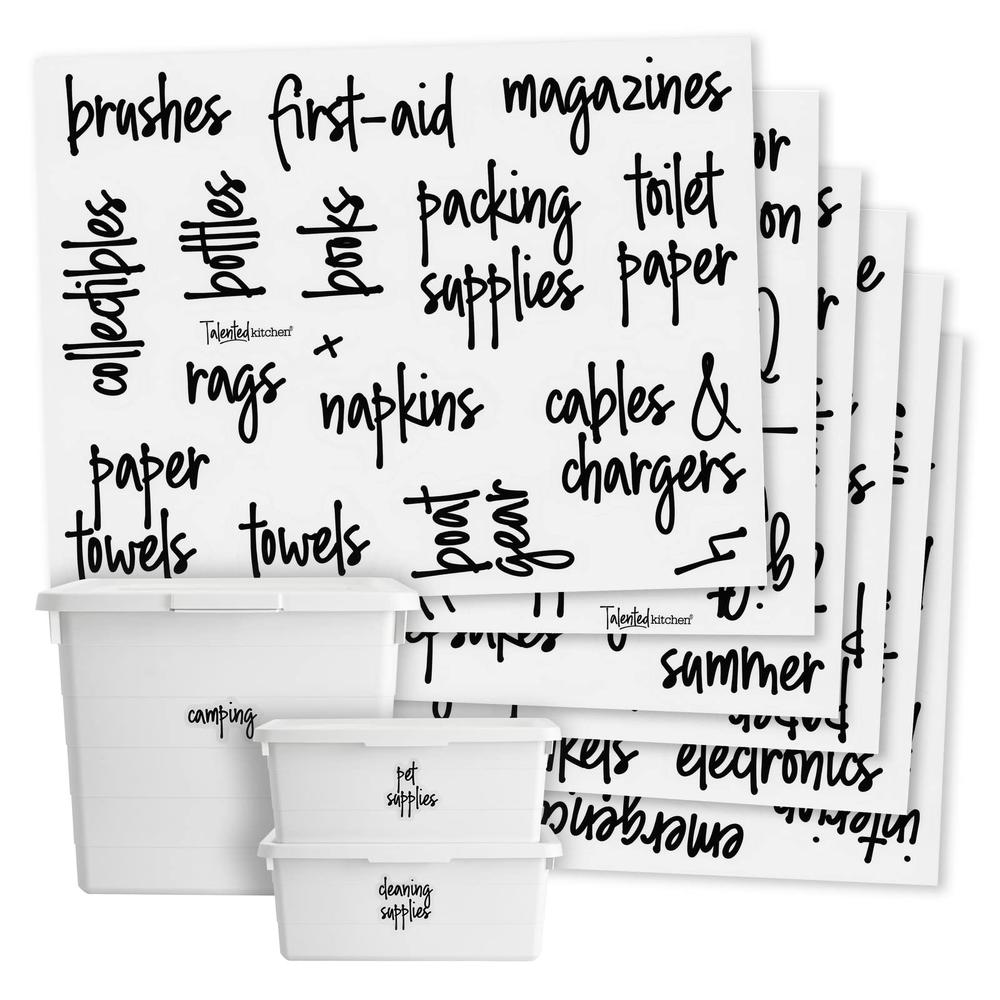 Talented Kitchen 136 Garage Storage Bin Labels for Plastic Containers ...