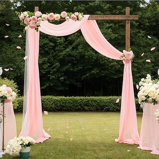 Gogoparti gogoparti Wedding Arch Draping Fabric Blush Arch Drapes for  Wedding Ceremony Party Ceiling Curtains Home Decoration 19Ft length