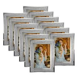 Calenzana 4x6 Glitter Picture Frames Set of 12, Sparkle Glass Photo Frame for Tabletop, Horizontal or Vertical Display