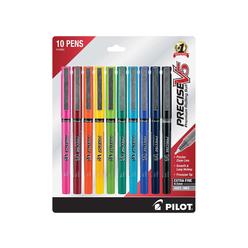 Pilot Automotive Pilot, Precise V5, capped Liquid Ink Rolling Ball Pens, Extra Fine Point 05 mm, Assorted colors, Pack of 10