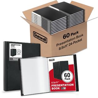 Dunwell Binder with Plastic Sleeves 24-Pocket - (60 Pack) Presentation Book 8.5x11 Portfolio Folder with 8.5 x 11 Sheet Protecto