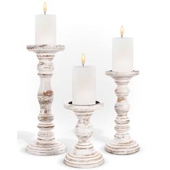 Luxe Designs Candle Holders for Pillar Candles - Large Wooden Tall Candle Holders Compatible With Battery-Operated Candles - Pillar Candle Ho