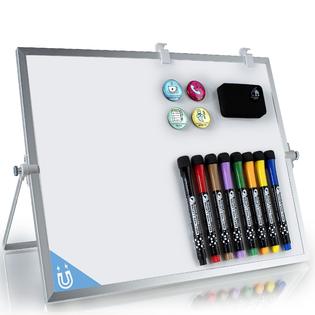 LuLu Office Dry Erase White Board for Desk & Wall,12X16 Large Magnetic  Desktop Whiteboard with Stand, 8 Markers, 4 Magnets,1 Eraser, Doubl