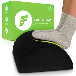 ERGO14AB ErgoFoam Foot Rest Under Desk (Tall) - Large Premium Velvet Soft Foam  Footrest for Desk - Most Comfortable Desk Foot Rest in The