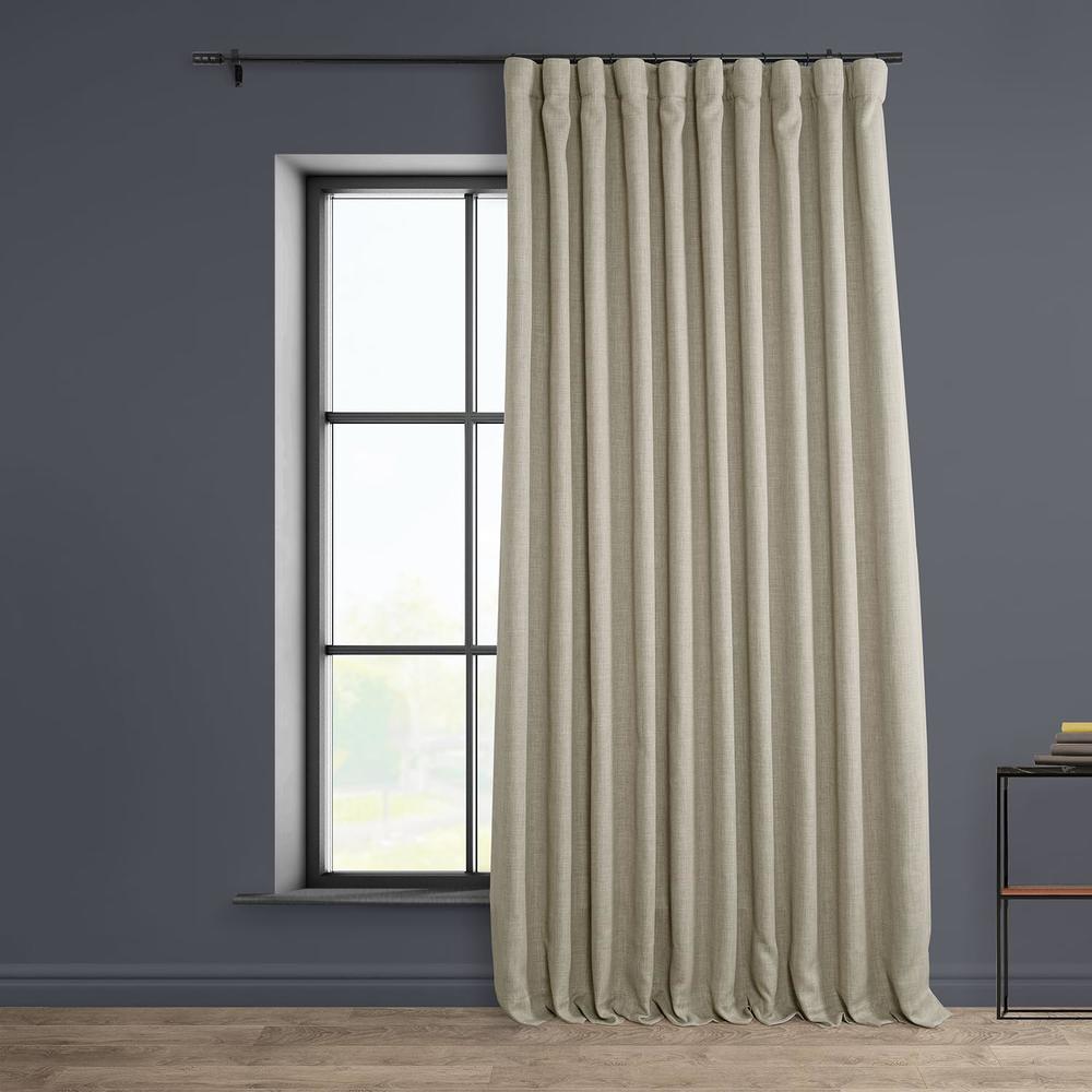 HPD Half Price Drapes Faux Linen Room Darkening Curtains - 84 Inches Long Extra Wide Luxury Linen Curtains for Bedroom & Living 