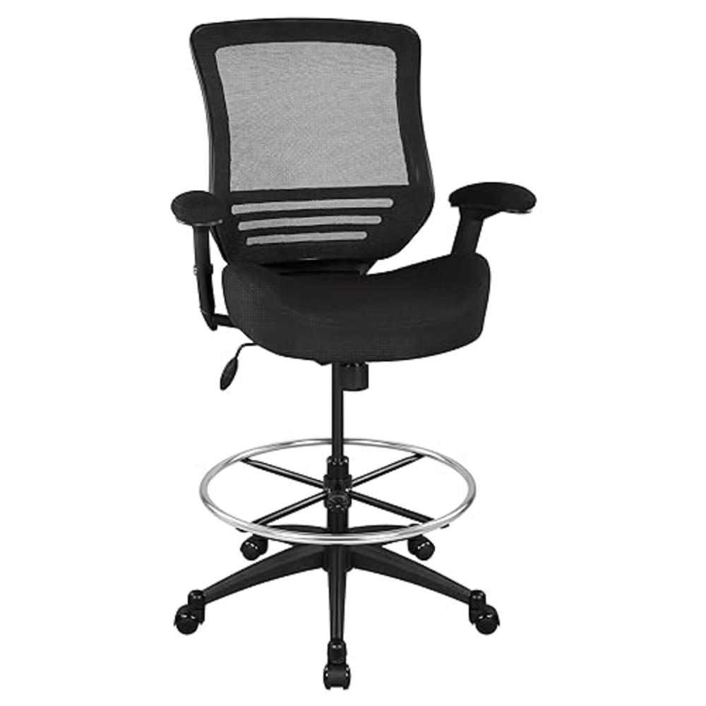 BOLISS Mid-Back Mesh Ergonomic Drafting Chair Tall Office Chair Task Chair with Adjustable Foot Ring and Height Adjustable Armre