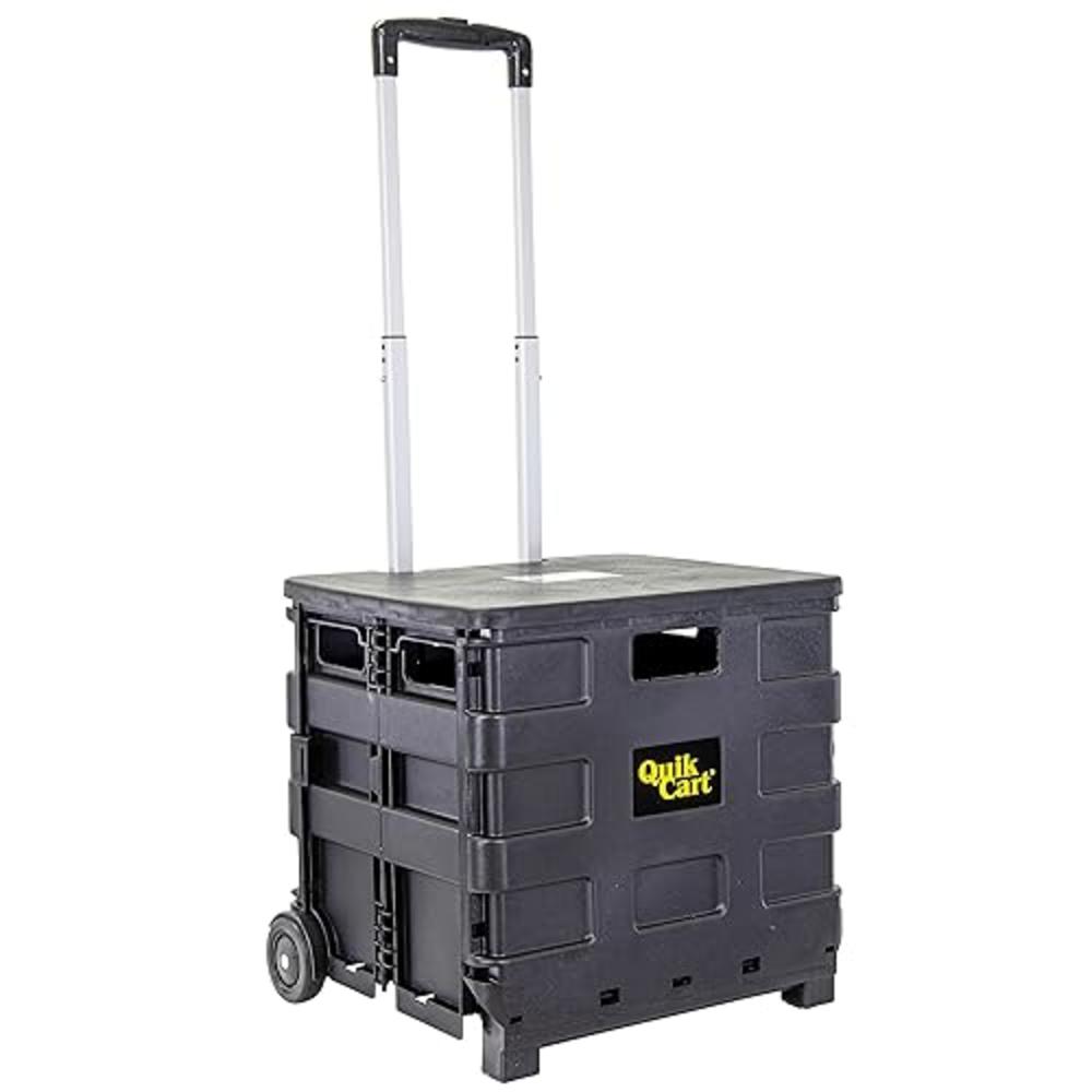 dbest products Quik Cart Sport Collapsible Rolling Crate on Wheels for Teachers Tote Basket 80 lbs Capacity, Made from Heavy Dut