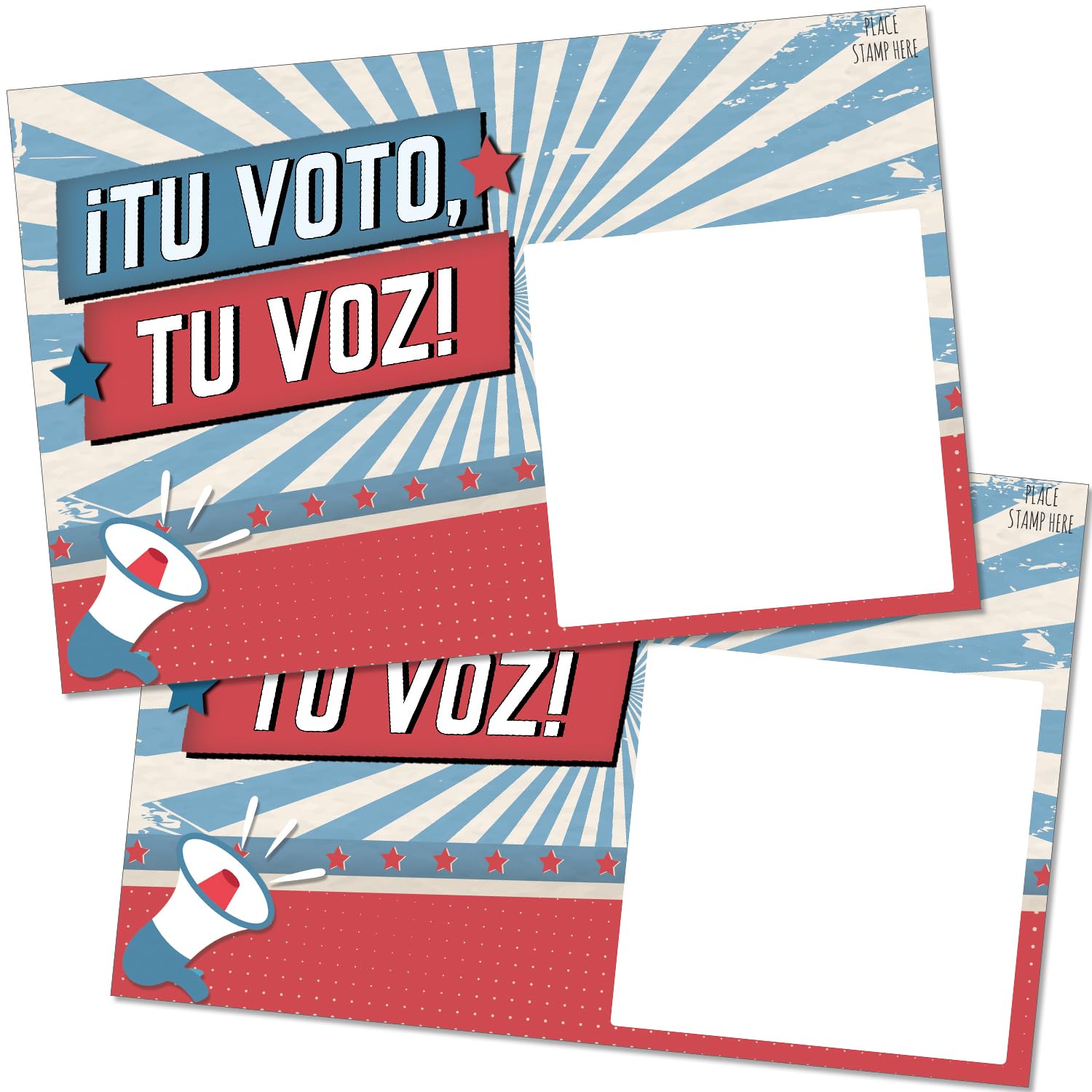 T Marie TMSP-100 T MARIE 100 Spanish Voter Postcards - Postales Tu Voto, Tu  Voz en Español - Bulk 4x6” Vote Postcards With Blank Back for Message