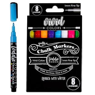 58200 Loddie Doddie Fine Liquid Chalk Markers for Chalkboard - Erasable,  Low-Odor Chalkboard Markers Erasable, Vivid Colors Chalk Pens