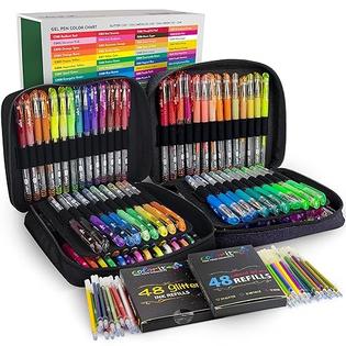 CIGELPENS96 ColorIt Gel Pens For Adult Coloring Books 192 Pack - 12  Metallic Gel Pens, 12 Neon Gel Pens, and 72 Glitter Pens for Art & Offic