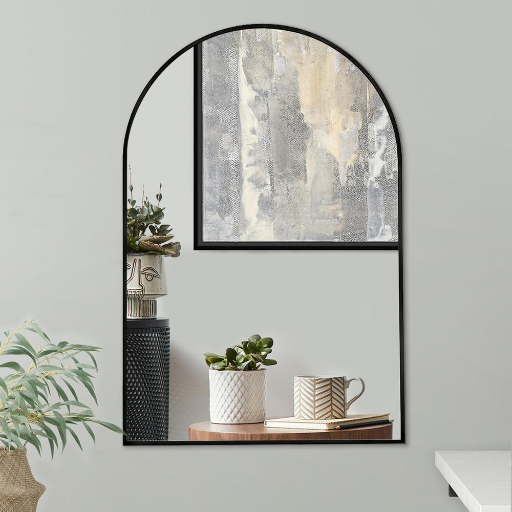 Americanflat 20x30 Framed Black Arched Mirror - Arched Wall Mirror for Bedroom, Entryway Hall, Living Room, and Black Mirror for