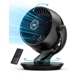 Dreo Table Fans for Home Bedroom, 9 Inch Quiet Oscillating Floor Fan with Remote, Air Circulator Fan for Whole Room, 70ft Powerf
