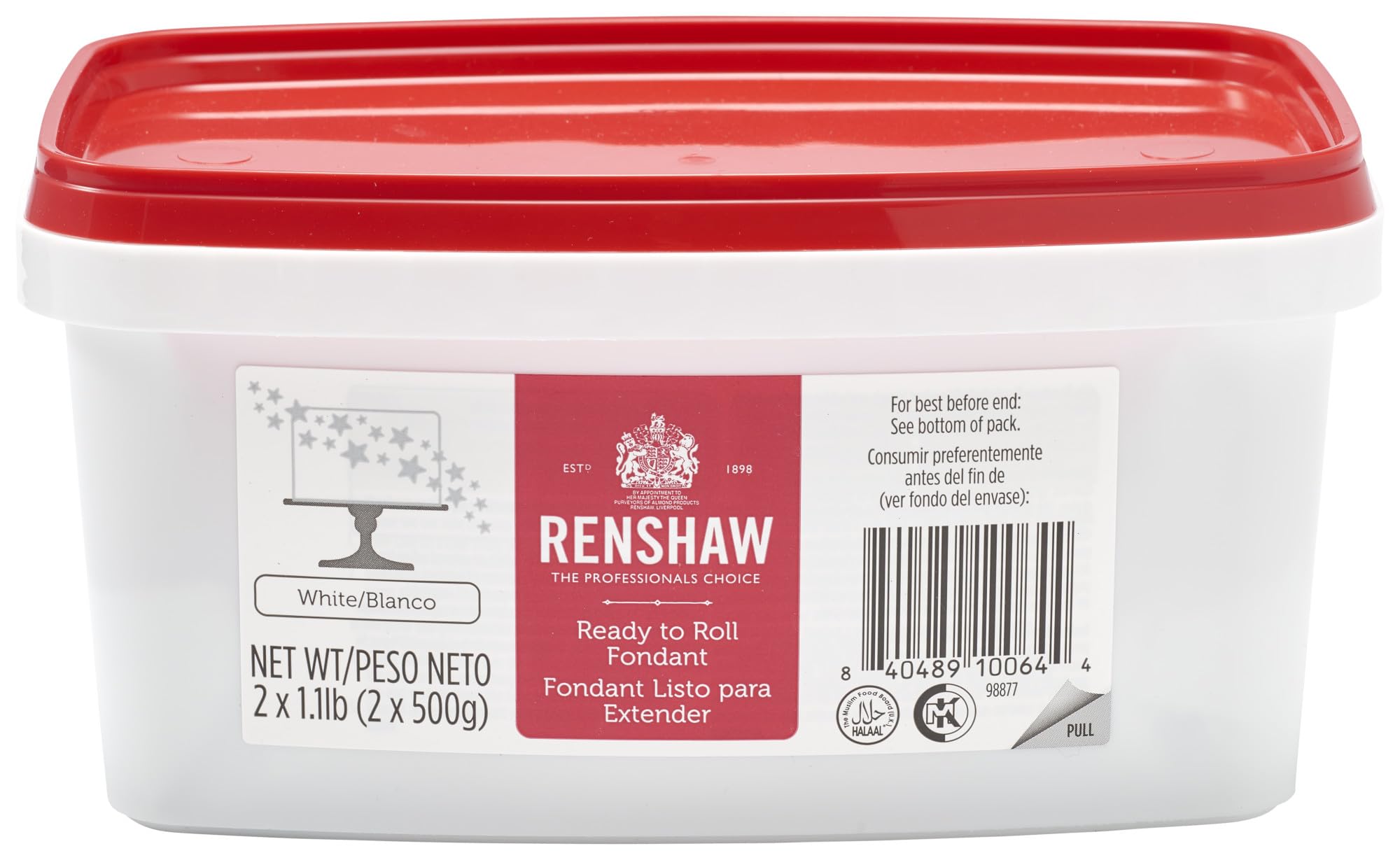 RENSHAW Fondant Icing, Ready to Roll, Smooth and Easy to Use, Preferred by Professionals for Cake Decoration, Cookies and Cupcak