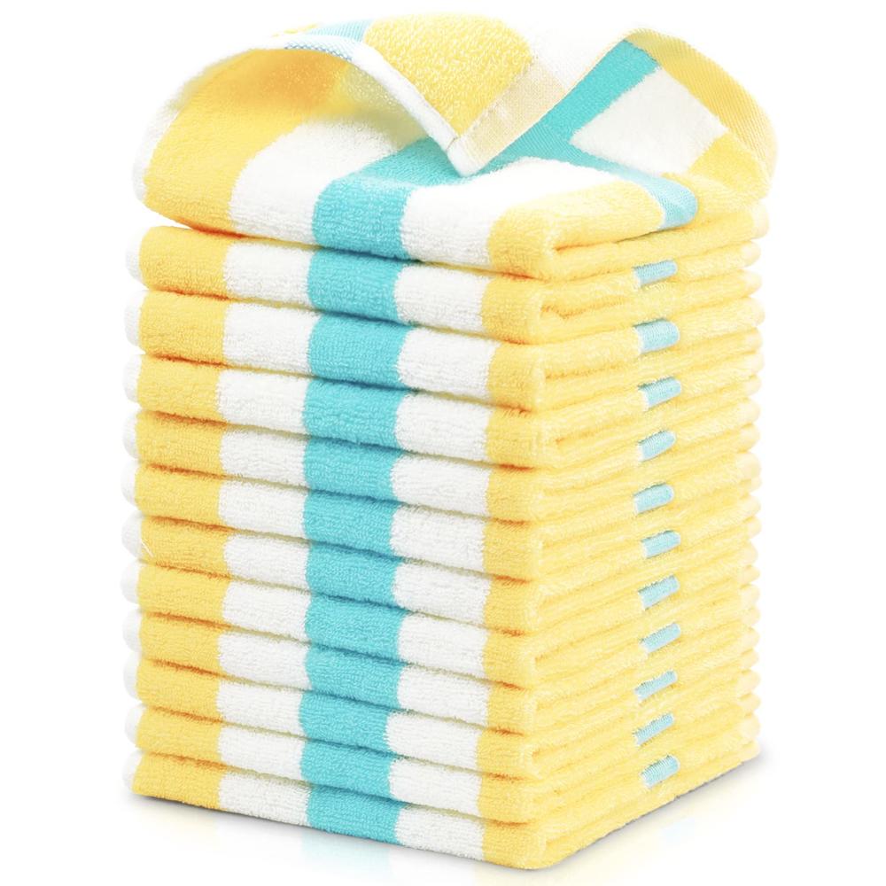 Jacquotha Face Washcloths Bulk Set, 12 Pack Cotton Wash Cloths for Bathroom, Hotel, Spa, Extra Absorbent Face Towels Gentle on Sensitive S