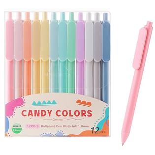 WY WENYUAN Cute Pens, 12 Pack Fine Point Smooth Writing Pens, Pastel  Ballpoint Pens Bulk, Colorful