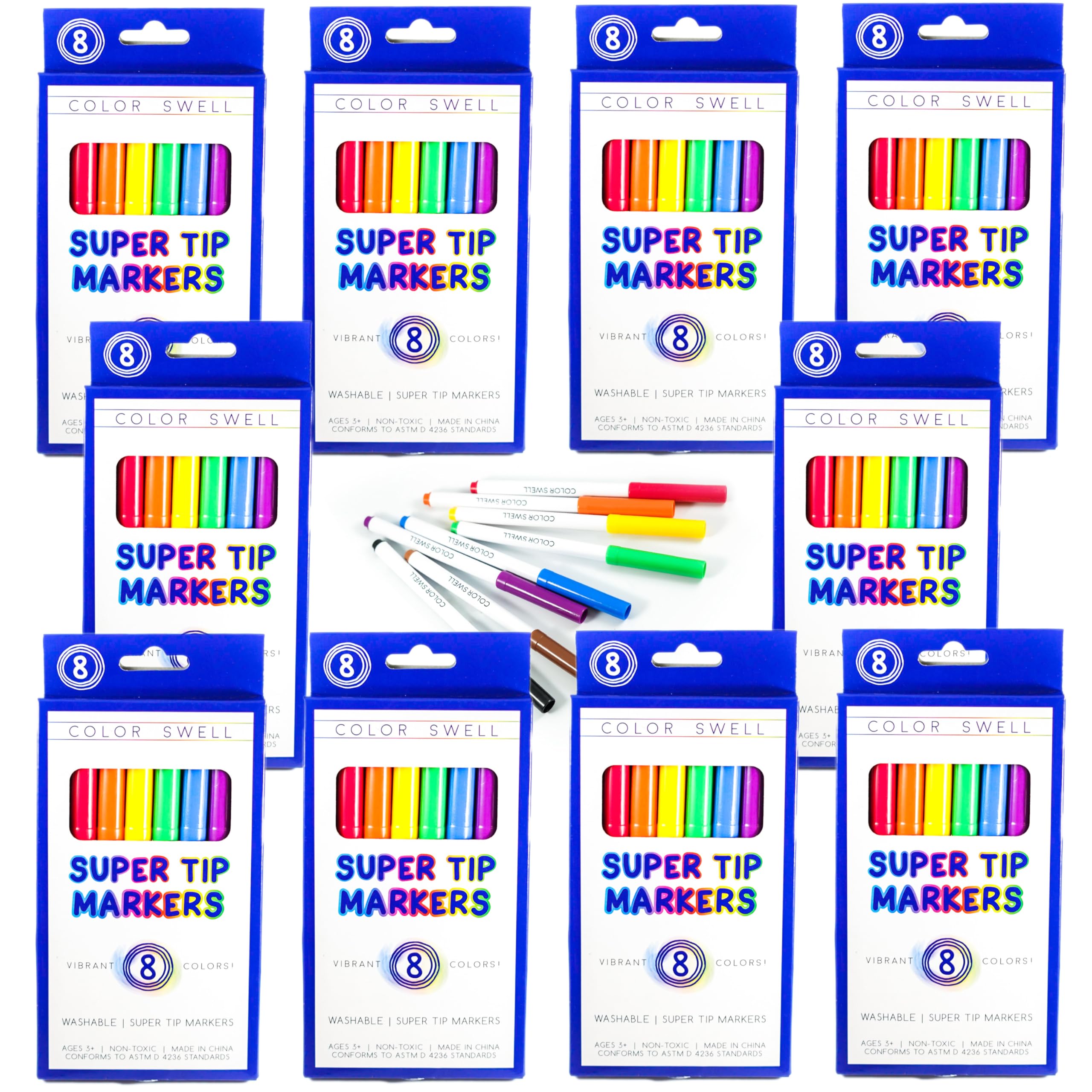 color34 Color Swell Super Tip Washable Bulk Marers Pack 10 Boxes