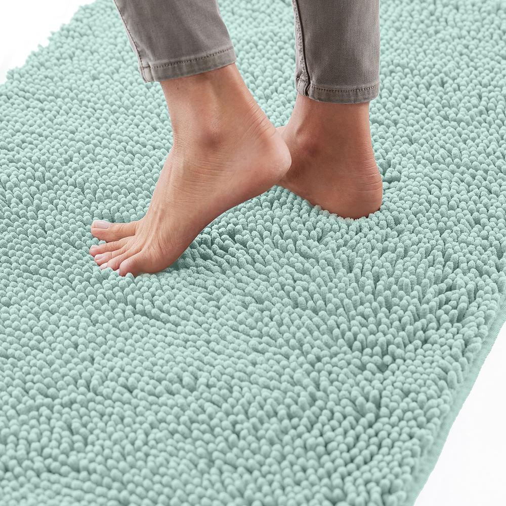 Gorilla Grip Bath Rug 24x17, Thick Soft Absorbent Chenille, Rubber Backing Quick Dry Microfiber Mats, Machine Washable Rugs for 