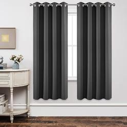 Joydeco Blackout curtains 72 Inch Length 2 Panels Set, Thermal Insulated Long curtains& Drapes 2 Burg, Room Darkening grommet cu
