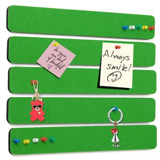 Arlasuo JH007-5 Felt Pin Board Bar Strips Bulletin Board for Bedrooms  Offices Home Wall Decoration, Notice Board Self Adhesive Cork Board with 3