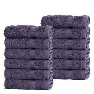 Chakir Turkish Linens | Hotel & Spa Quality 100% Cotton Premium Turkish Towels | Soft & Absorbent (12-Piece Washcloths, Plum)