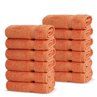 Chakir Turkish Linens | Hotel & Spa Quality 100% Cotton Premium Turkish Towels | Soft & Absorbent (12-Piece Washcloths, Coral)