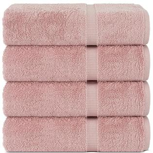 Chakir Turkish Linens | Hotel & Spa Quality 100% Cotton Premium Turkish Towels | Soft & Absorbent (4-Piece Bath Towels, Pink)