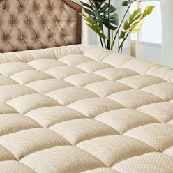 MATBEBY Bedding Quilted Fitted Full Mattress Pad Cooling Breathable Fluffy Soft Mattress Pad Stretches up to 21 Inch Deep, Full 