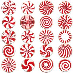 Tevxj 20 PCS Christmas Peppermint Candy Thick Gel Cling Xmas Candy Cane Window Decorations Candy Cane Window Clings Decals for Kids To