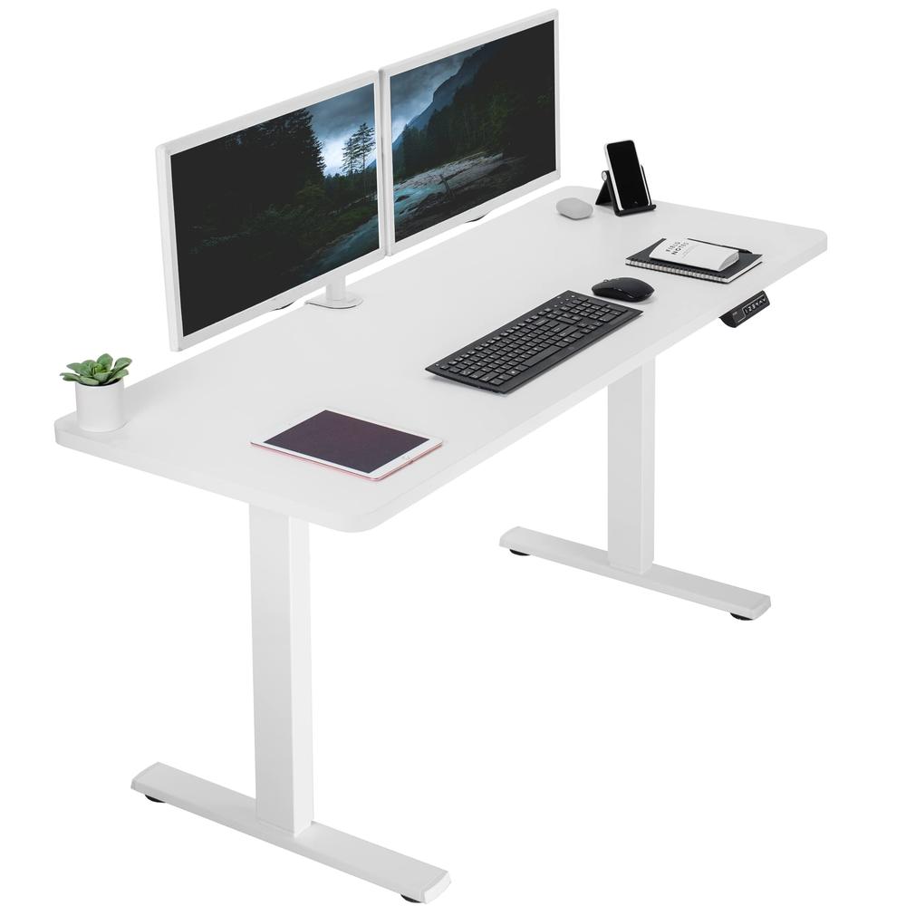 Work St VIVO Electric Height Adjustable 60 x 24 inch Memory Stand Up Desk ...