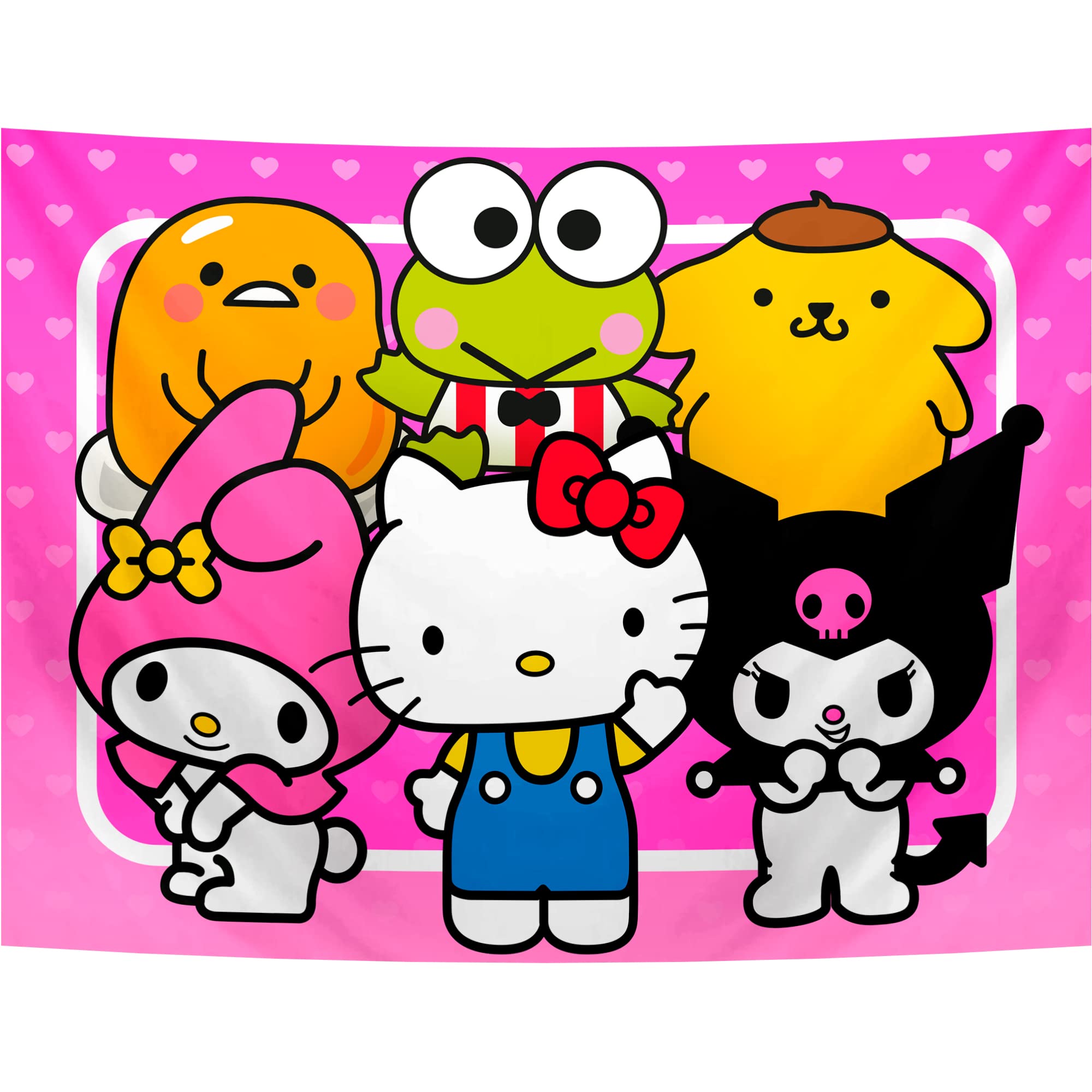 JUMANT Hello Kitty Tapestry - Sanrio Room Decor - Hello Kitty Room Decor -  Hello Kitty Birthday Decorations - Kawaii Decor - Hel