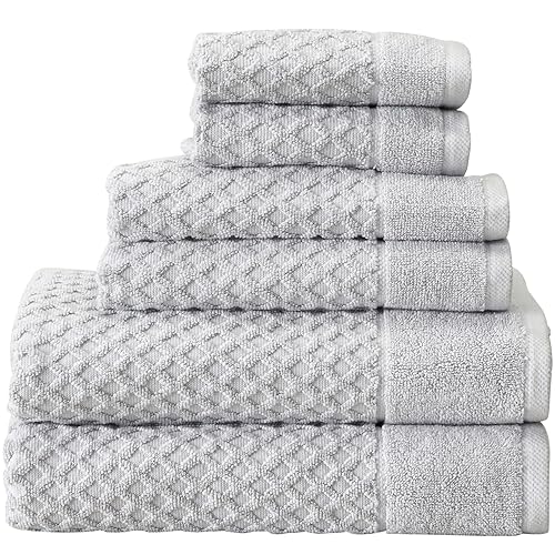 Great Bay Home Towel, 100% Cotton Bath Towel and Washcloth Sets | 2 Bath Towels, 2 Hand Towels, and 2 Washcloths | Quick Dry Bat