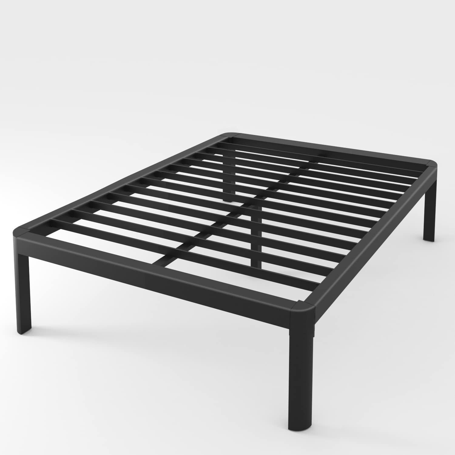 Yitong Angel 18 Inch Queen Bed Frame with Round Corner Edge Legs, 3500 lbs Heavy Duty Metal Platform Bed Frame Queen Size, Steel