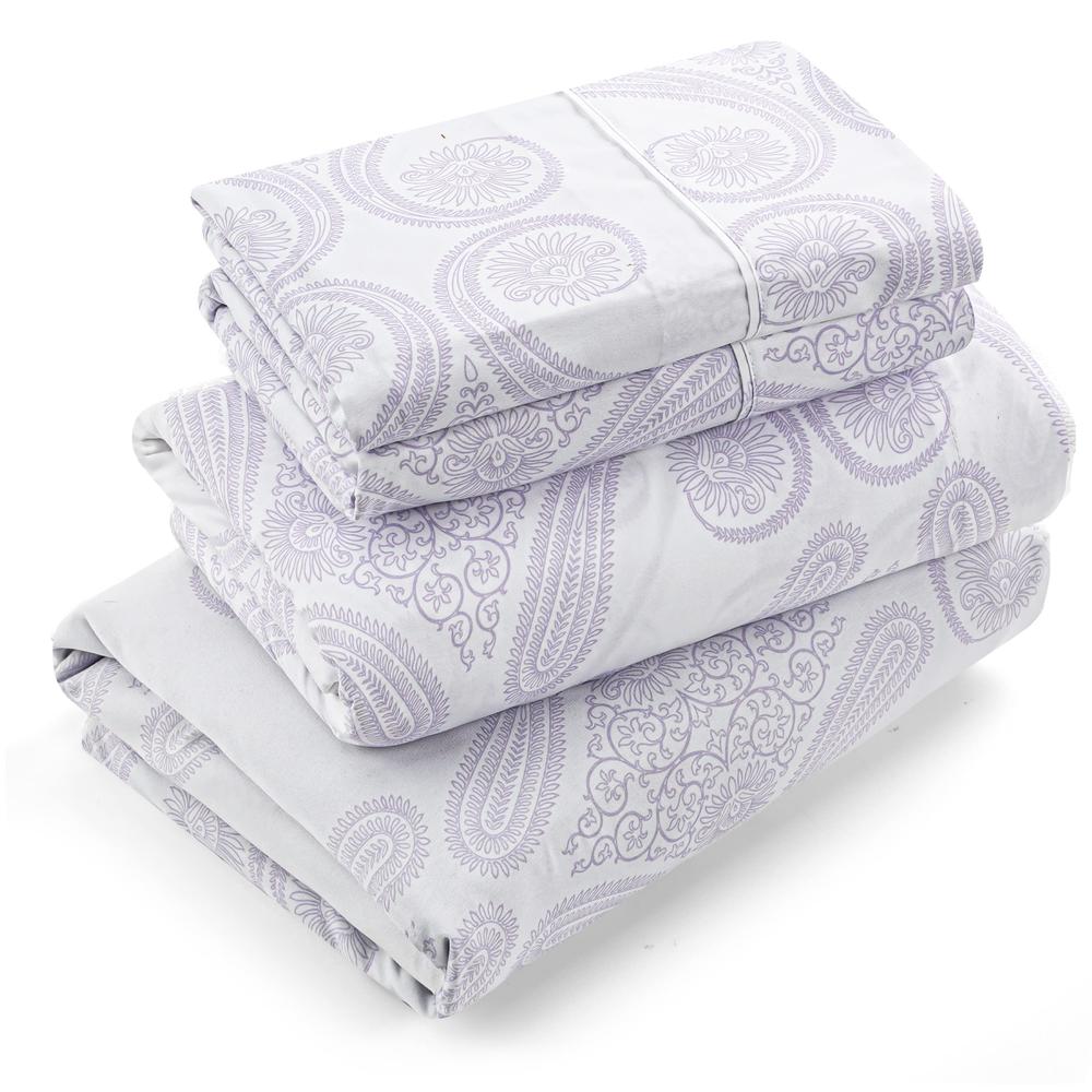 Utopia Bedding Queen Sheet Set, Soft Microfiber 4 Piece Bed Sheets with 16" Deep Pocket - Easy Care Brushed Microfiber (Paisley 