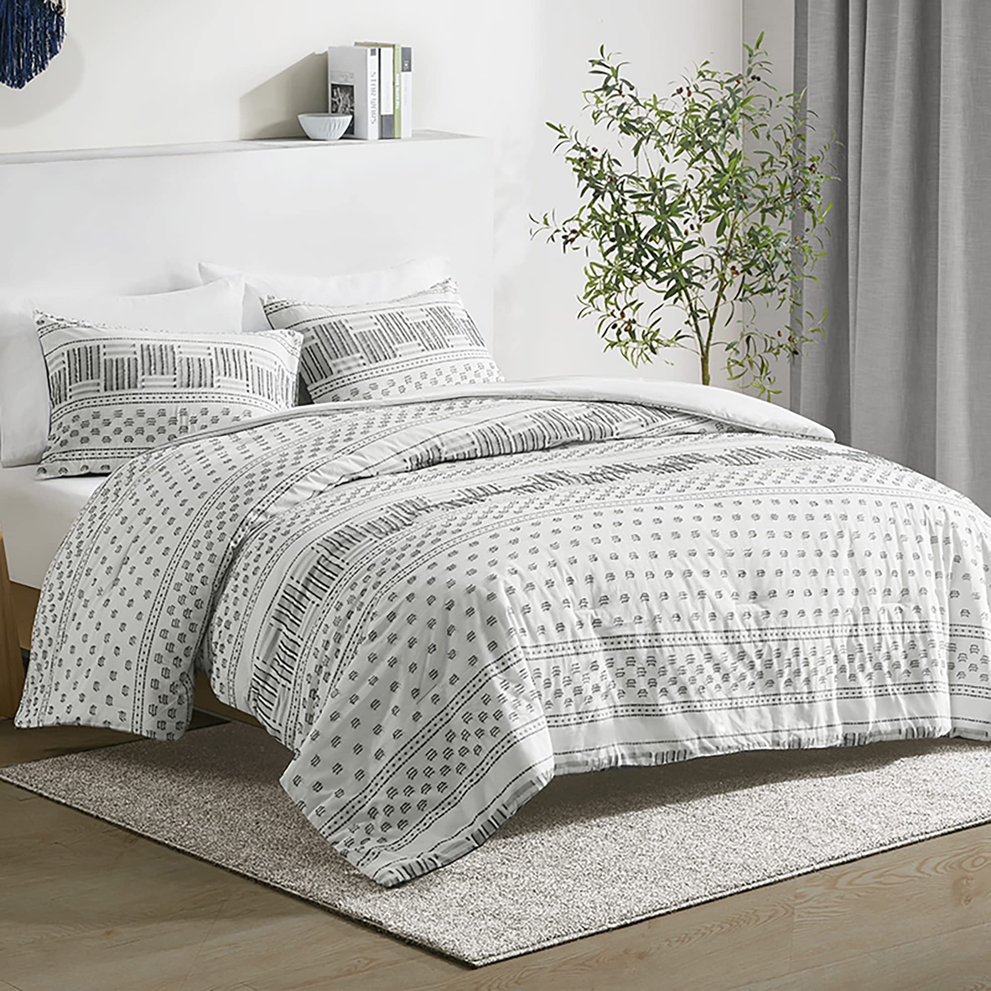 Hyde Lane Cotton Farmhouse Comforter Set, King Size Bedding Sets 