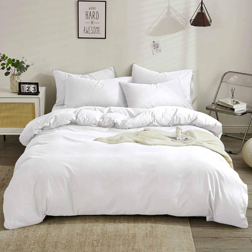 Nanko Cal King Comforter Set White, All Season Soft Reversible Down Alternative Quilted Duvet Insert, Microfiber Filling, Luxury