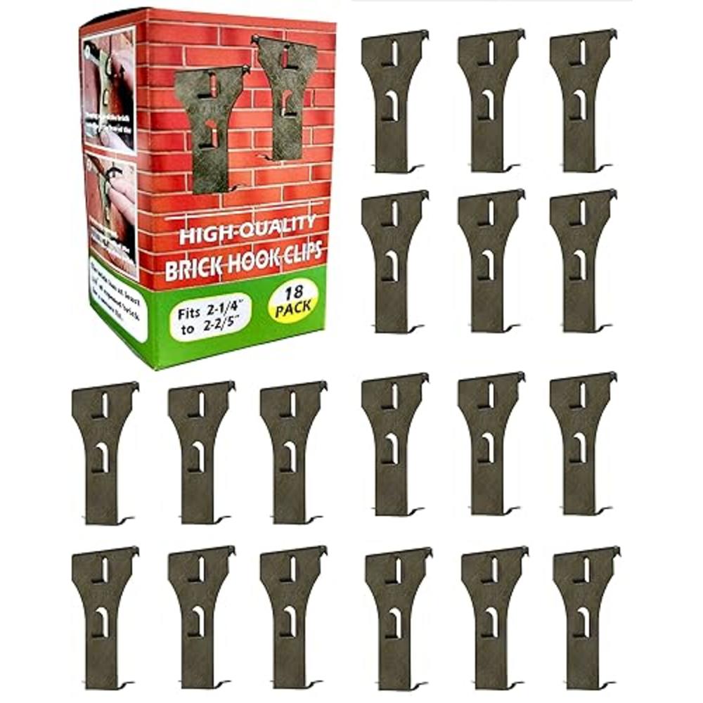 NACETURE Brick Hook Clips (18 Pack) Outdoor Brick Hangers Wall Clips ...