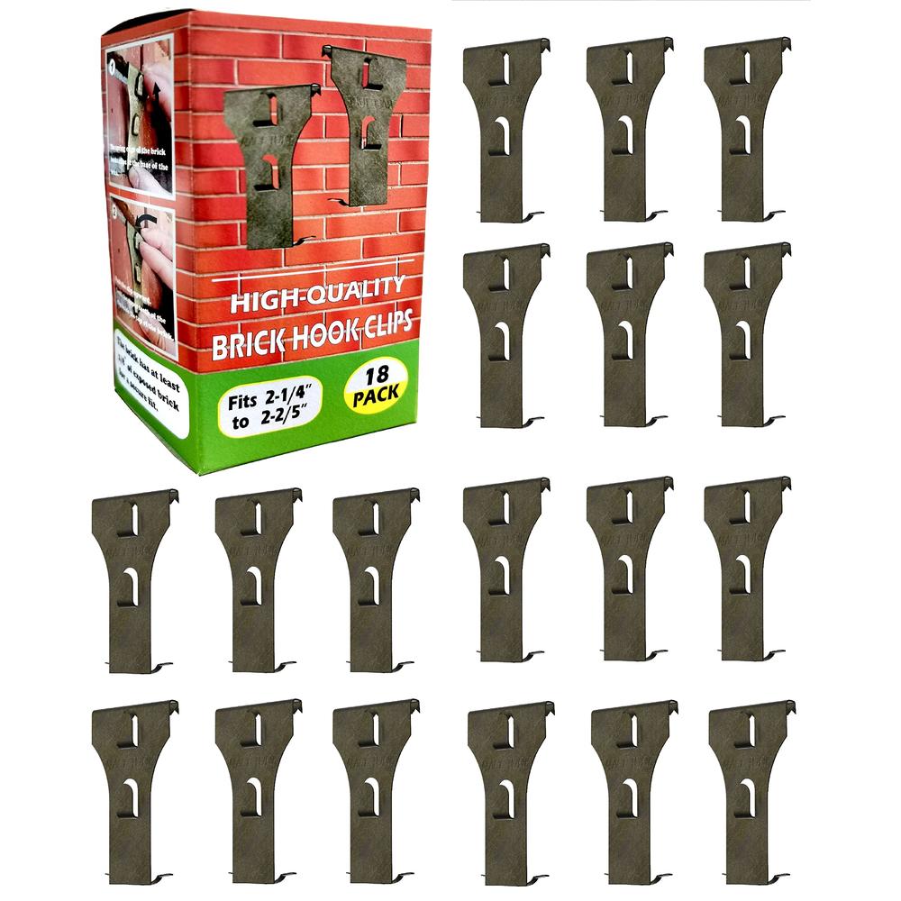 NACETURE Brick Hook Clips (18 Pack) Outdoor Brick Hangers Wall Clips ...
