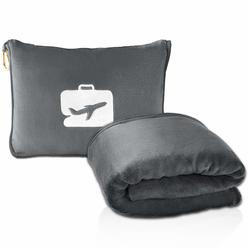 EverSnug Travel Blanket and Pillow - Premium Soft 2 in 1 Airplane Blanket with Soft Bag Pillowcase, Hand Luggage Sleeve and Back