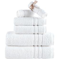 Hawmam Linen White Bath Towels Set 6-Piece Original Turkish Cotton Soft, Absorbent and Premium Towel for Bathroom and Kitchen 2 