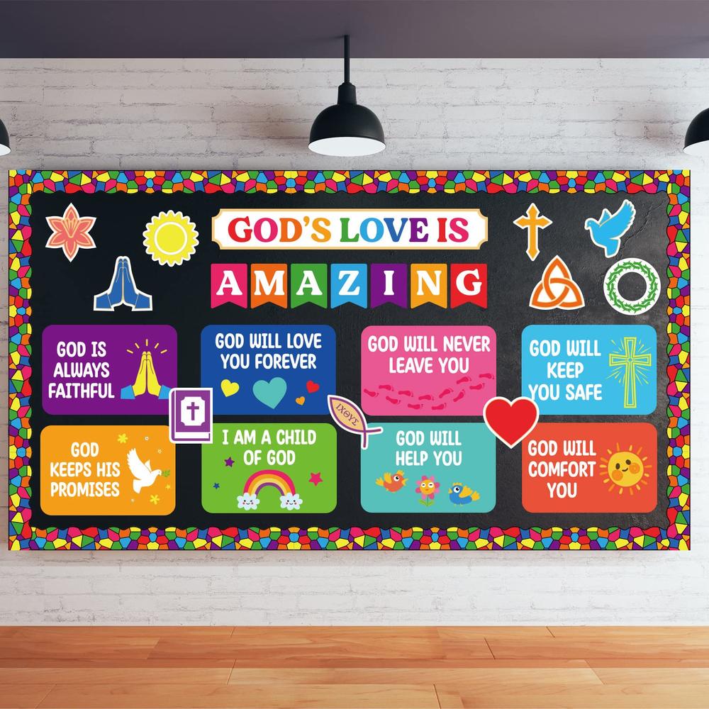gisgfim God's Love is Amazing Christian Bulletin Board Decorations Religious Classroom and Sunday School Decor Bulletin Board Religious 