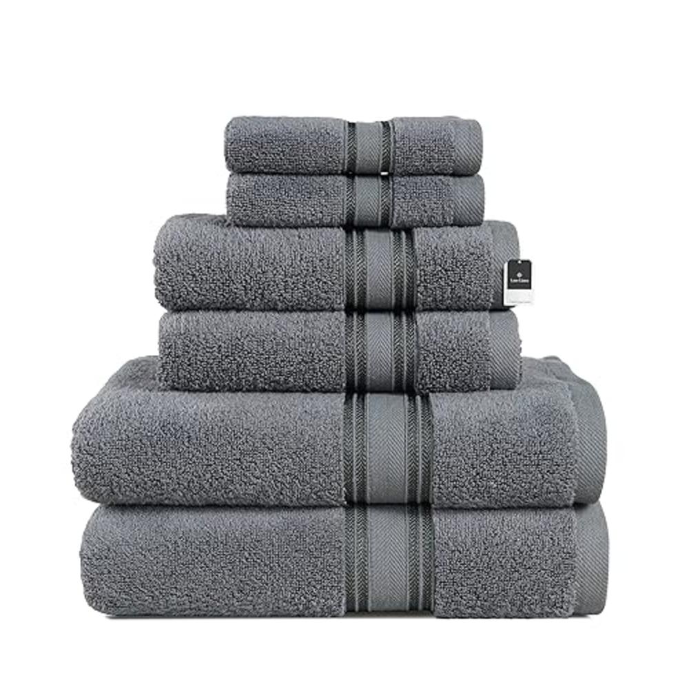 LANE LINEN Luxury Bath Towels Set - 6 Piece Set, 100% Cotton Bathroom Towels, Zero Twist, Quick Dry Shower Towels, Super Absorbe
