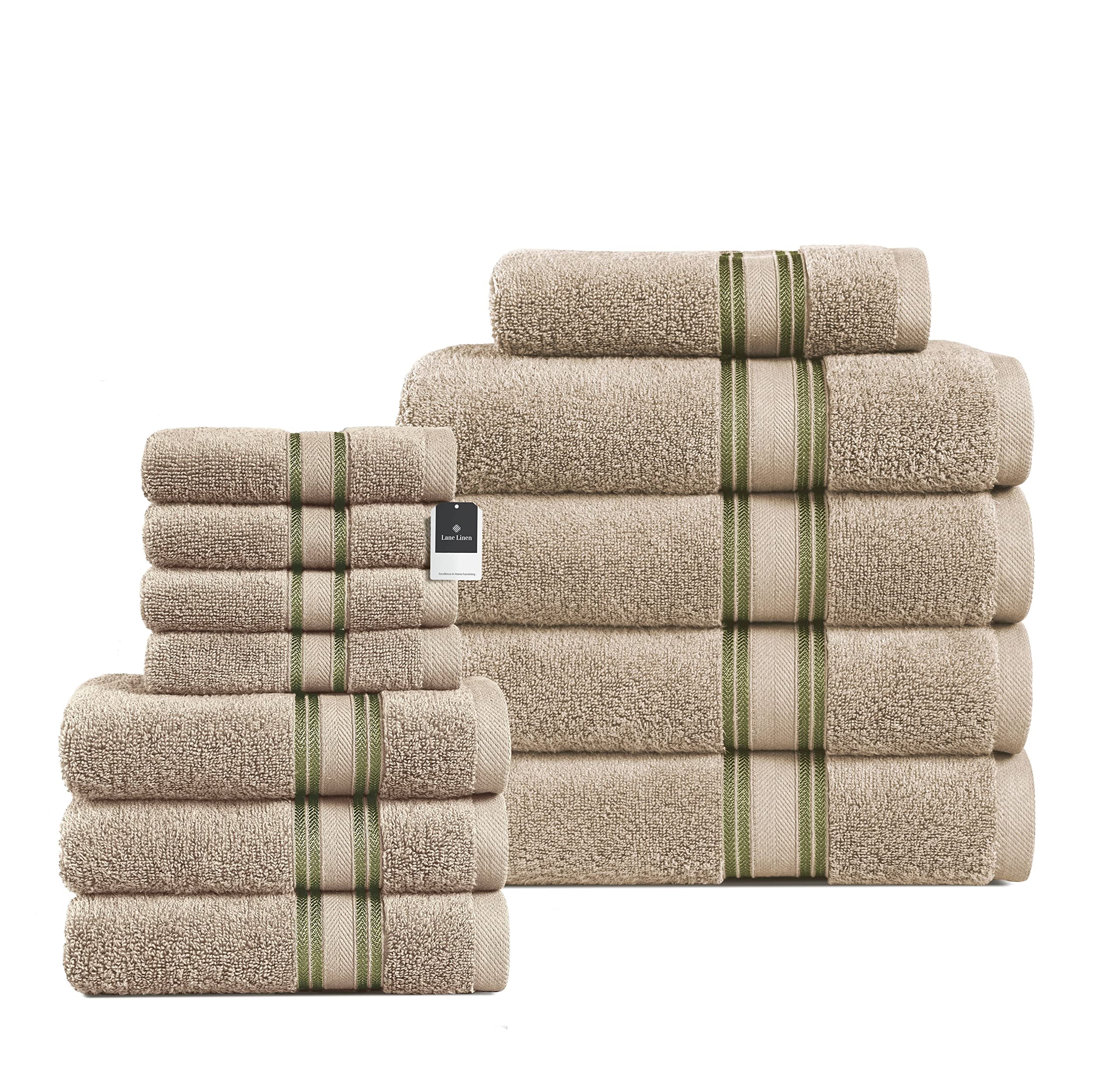 LANE LINEN Luxury Bath Towels Set - 12 Piece Set, 100% CottonBathroom Towels, Zero Twist, Shower Towels, Extra Absorbent Bath To