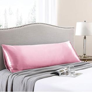 Love's cabin Body Pillow Cover, 20x54 inches Pink Soft Satin Body