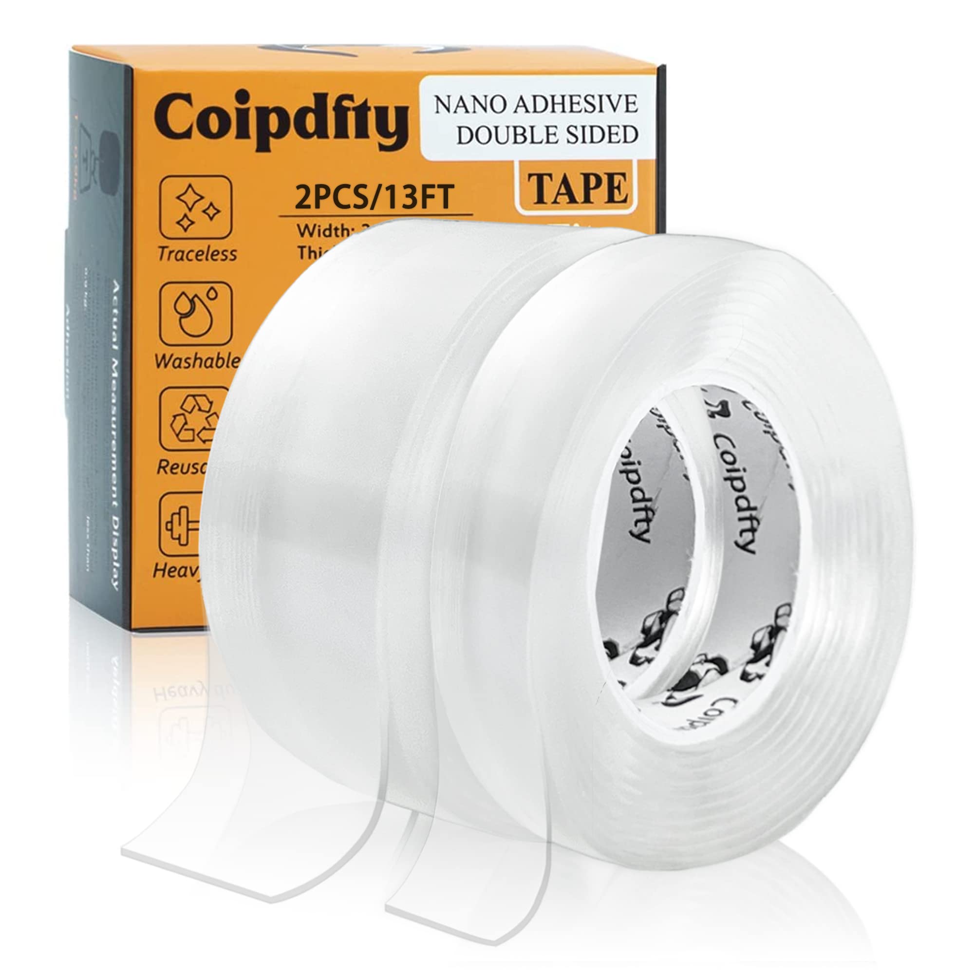 coipdfty sm-2r-4m Coipdfty Double Sided Tape for Walls Removable Poster Tape  Magic Mount Tape Heavy Duty Sticky Tape for Wall Hanging Pictures Tra